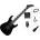 Jackson JS1X Dinky Minion AH FB Premium SET Black Електрическа китара