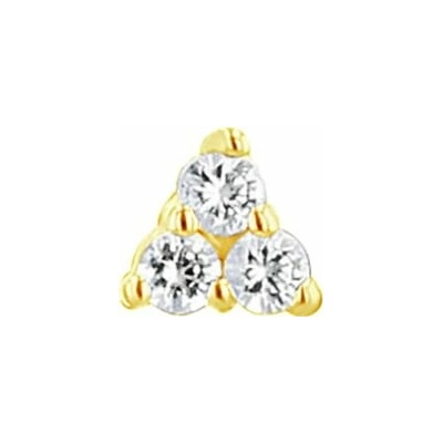 Eppi Zlatá piercing náušnica s bielymi topásmi Rossi E46044