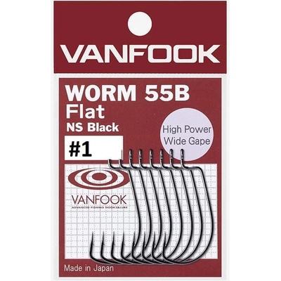 Vanfook Worm 55B Flat NS Black veľ.1 8ks
