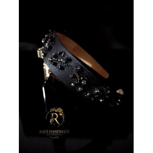 Radi handmade Черна диадема с дантела и кристали (414)