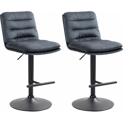 Design-Shop Damar samet Tmavě šedá / černá 2 ks