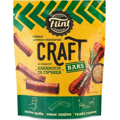 FLINT Craft Bars ražné chlebové tyčinky s príchuťou kabanosu a horčice 90 g