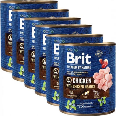 Brit Premium by Nature Chicken with Hearts 6 x 800 g