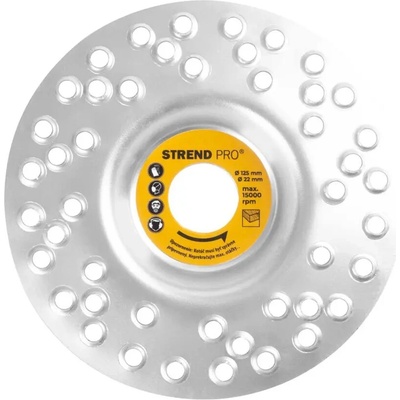 Kotúč Strend Pro, 125 mm, brúsny na drevo, s otvormi, na uhlovú brúsku