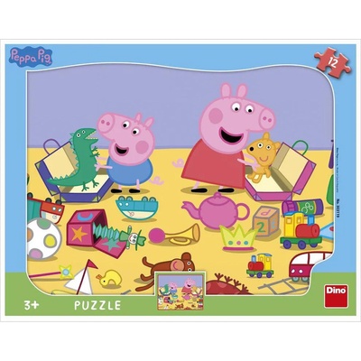 Dino - Puzzle Prasiatko Peppa: Tvary 12 dielikov - 1 - 39 piese