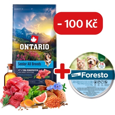 Ontario Senior All Breeds Monoprotein Tuna & Sweet Potatoes 12 kg
