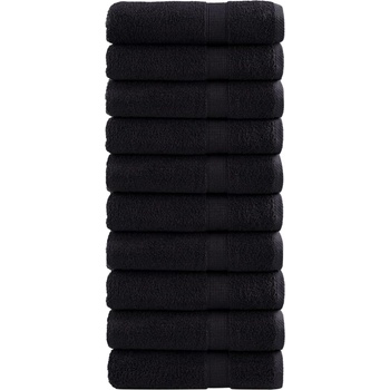 vidaXL Премиум кърпи за ръце SOLUND 10 бр черни 50x100 см 600 gsm (137427)