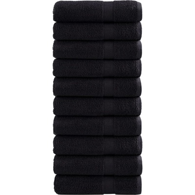 vidaXL Премиум кърпи за ръце SOLUND 10 бр черни 50x100 см 600 gsm (137427)