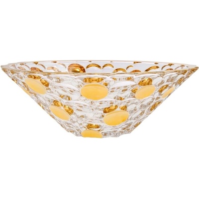 Crystal Bohemia Krištáľová miska Lisa zlatá 30 cm