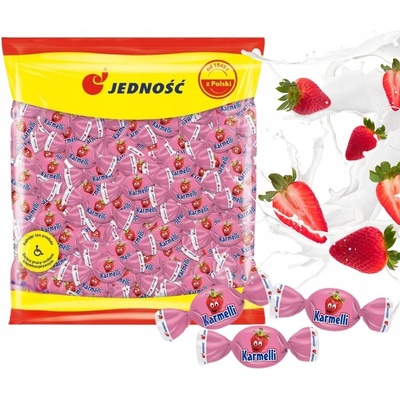 Jedność plněné karamelky jahodovo-smetanové 1 kg