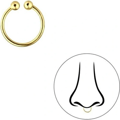 Prosperk Náušnice piercing do nosu septum žluté zlato S0758