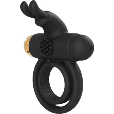 DreamToys Елит Джоел - презаредима вибрираща ринг за тестиси и пенис (черен)