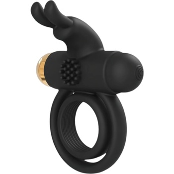 DreamToys Елит Джоел - презаредима вибрираща ринг за тестиси и пенис (черен)