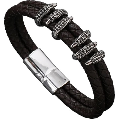 HARAHU Мъжки Гривна ha-33330 - Тъмно кафяво / Сребристо kp33330 (ha-33330)