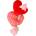 Flamingo Lieve плюшени сърчета Възглавнички сърце с въже