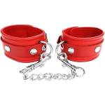 Rouge Leather Wrist Cuffs Red