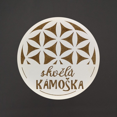 Amadea Dřevěný podtácek kulatý text skvělá kámoška průměr 10,5cm