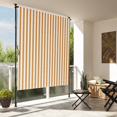 vidaXL Venkovní roleta oranžová a bílá 150 x 270 cm textil a ocel