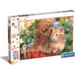 Clementoni - Puzzle Cute Friends 104 maxi - 100 piese