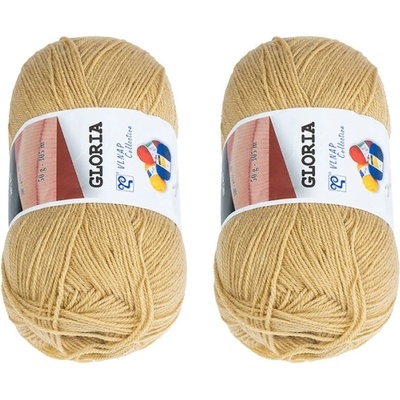 Bellatex SET 2 ks Příze GLORIA 50g / 305 m Béžová