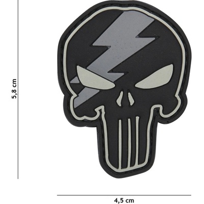 Reintex PVC nášivka PUNISHER THUNDER - GREY