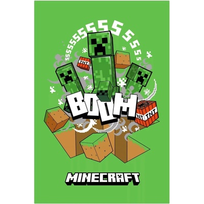 Jerry Fabrics Fleecová deka Minecraft Creepers Boom