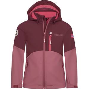 TROLLKIDS Детско софтшел яке Trollkids Girl's Balestrand Jacket Softshell jacket - Frozen Berry / Deep Ruby - размер 128 (EU) (703-4379-1017)