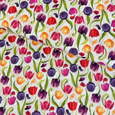 Bavlna digital - Tulipány