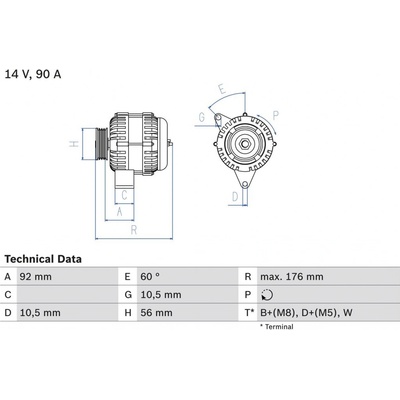 Alternátor BOSCH 0 986 038 170