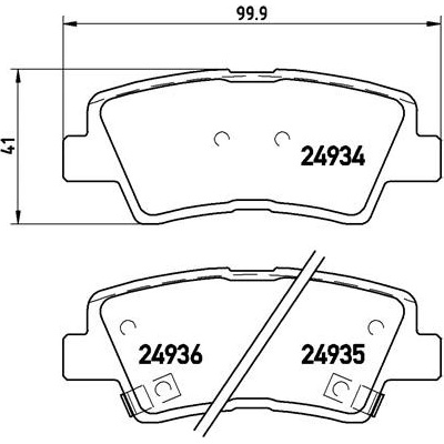 BREMBO Sada brzdových platničiek kotúčovej brzdy P30047