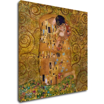 Impresi Obraz Reprodukce Gustav Klimt polibek - 90 x 90 cm
