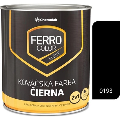 Chemolak FERRO COLOR EFEKT kovářská matná antikorozní barva na kovy 0,75L černá – Zbozi.Blesk.cz