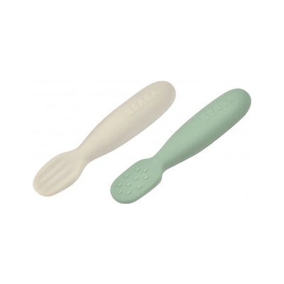 Beaba Prvé trénovacie lyžičky silikónové Sage Green/Velvet Grey 913578BB