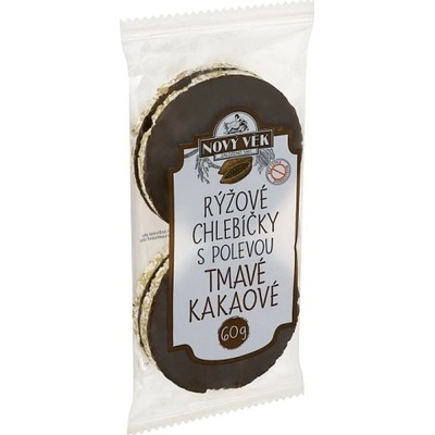 Nový Věk Chlebíčky ryžové s tmavou kakaovou polevou 60 g