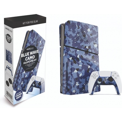 Comgad Kryt na konzoli PS5 Slim - Blue Wave Camo Faceplates Kit