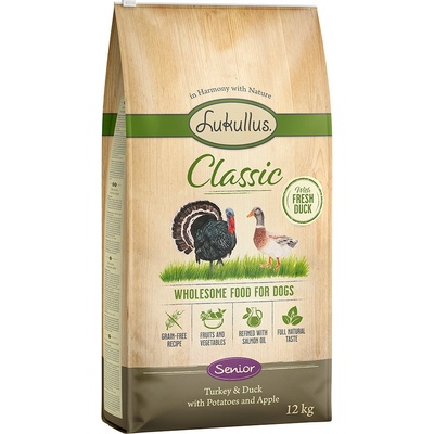 Lukullus Classic Senior krůtí & kachna bez obilovin 12 kg
