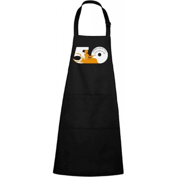 Dobrý Triko Zástěra s potiskem Jsem střelenej 50 let Černá