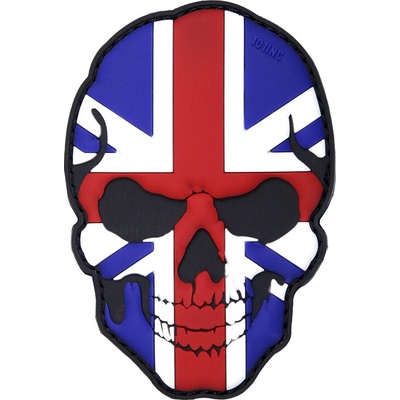 Gumová nášivka 101 Inc Skullhead vlajka Veľká Británia - farevná