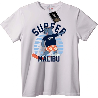 NOONEBRAND Тениска Сърф мечка Malibu - XL, White