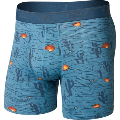 Мъжко синтетично термобельо Saxx Quest Quick-Dry Mesh Boxer Brief Fly Synthetic base layer - Canyonlands / Washed Blue - размер XXL (014-2478-0415)
