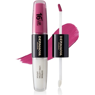 Dermacol 16H Lip Colour Extreme Long-Lasting Lipstick dlouhotrvající dvoufázová barva a lesk na rty No. 08 8 ml