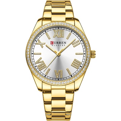 Curren Дамски часовник Curren Kairra, Златист / Бял (CURREN-9088-GOLD-WHITE)