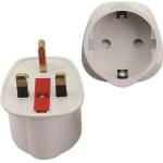 EUROLAMP Адаптер eurolamp sa - uk към eu, със защита, бял (147-09103)