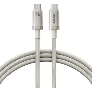 Baseus - Кабел за данни (P10378100G21-00) - Type-C, Бързо зареждане, PD100W, 480Mbps, E-Mark Smart Chip, 1 м - Galaxy Titanium Gold