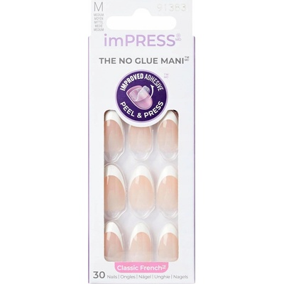 Kiss Samolepiace umelé nechty french IFC03 Everlasting imPRESS 30 ks