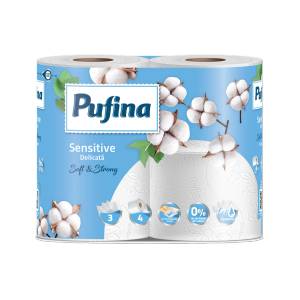 Pufina тоалетна хартия 4бр 3пласта Sensitive (5944570021995)