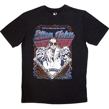 Elton John Риза Psych Vintage Stone Wash Unisex Black S (EJSTNW28MB01)