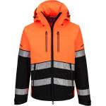 Portwest hi-vis ev4 ev465 / Мъжко светлоотразително софтшел яке с качулка - оранжево/черно s (ev465obrs)