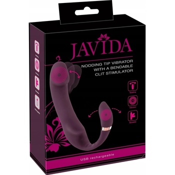 Javida Nodding Tip Vibrator with Bendable Clit Stimulation Purple