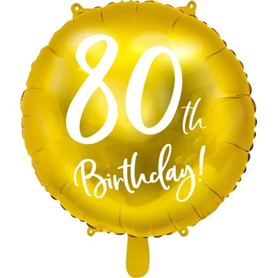 PartyDeco Фолиев балон - 80 броя (златен) 45 см